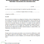 Declaración responsable y autorización relativa a obligaciones tributarias