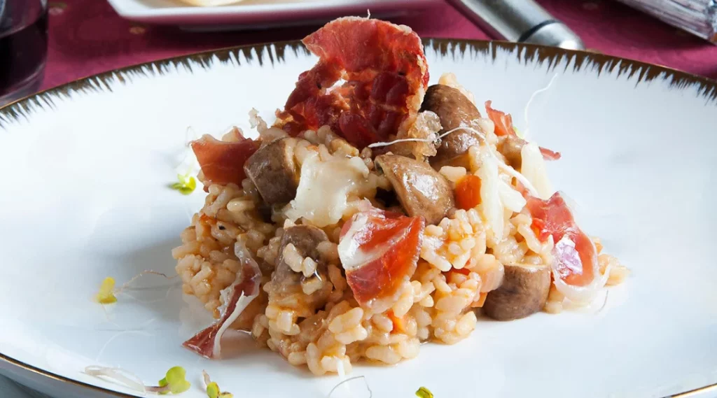 Risotto de Boletus con Lonchas de Jamón Ibérico de Bellota